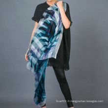 Foulard à la main à 100% Stripe Silk